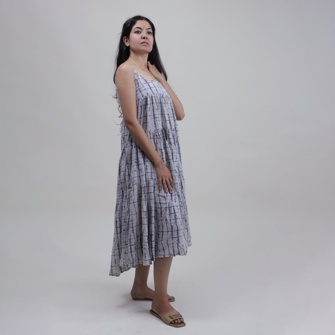 Premium Quality Natural Tie Dye Cotton Midi Dress