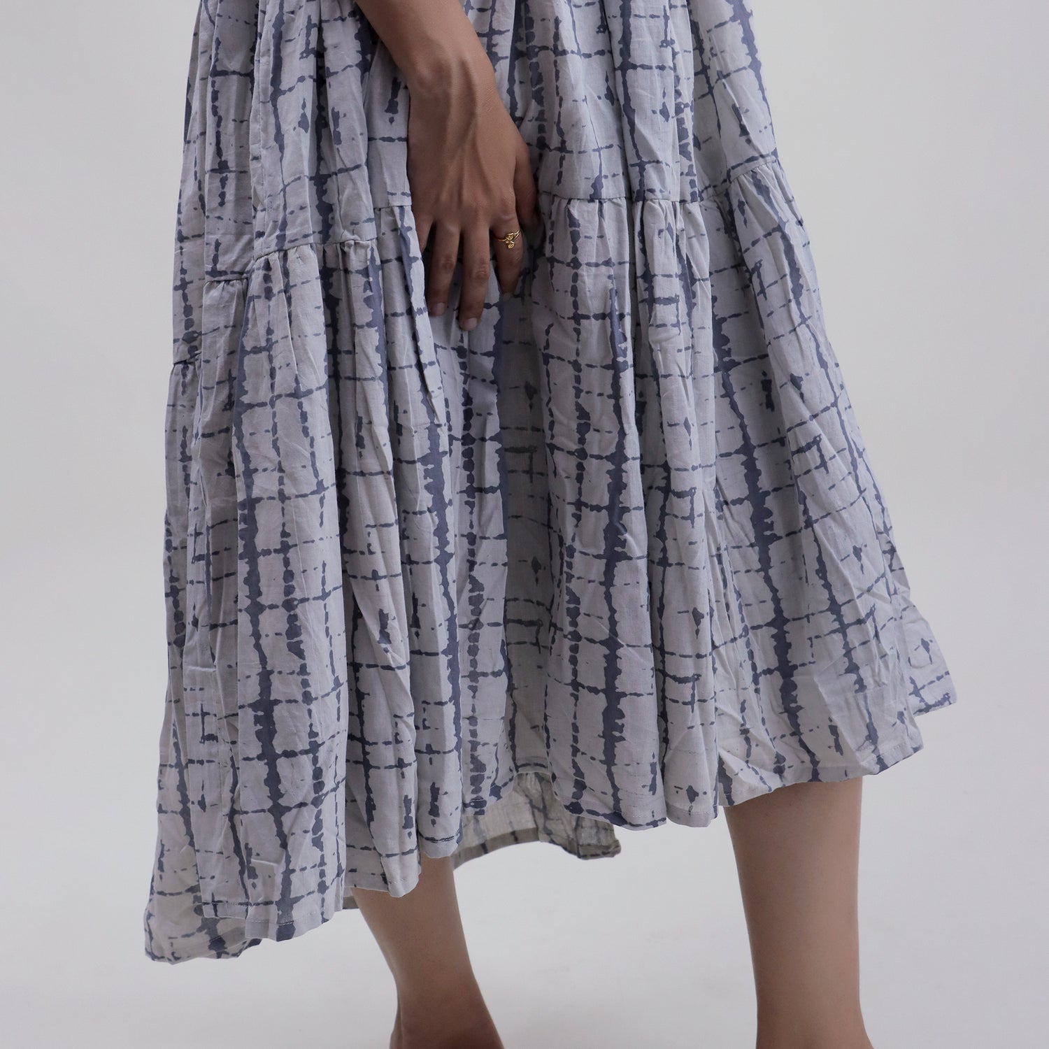 Premium Quality Natural Tie Dye Cotton Midi Dress