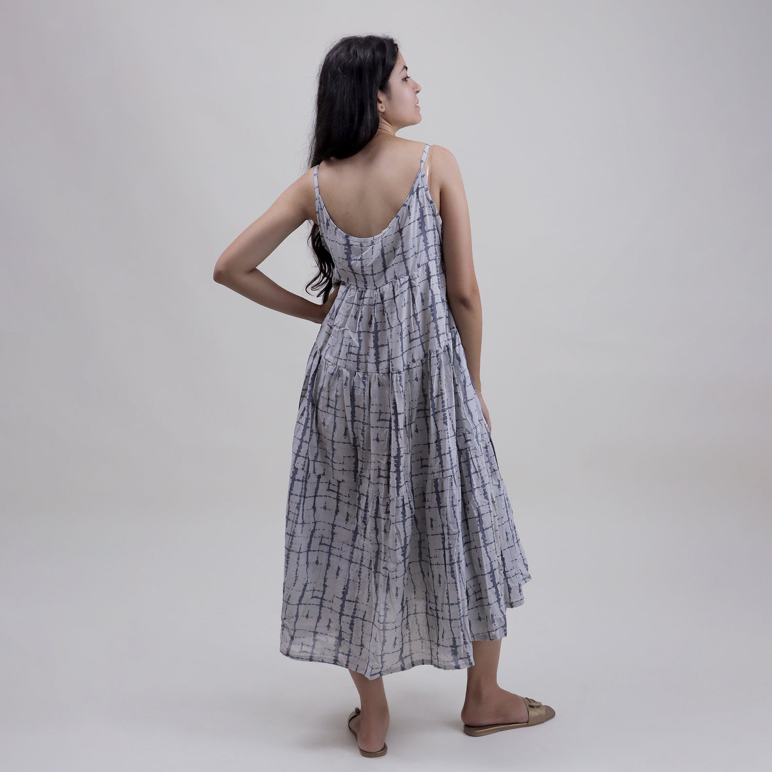 Premium Quality Natural Tie Dye Cotton Midi Dress