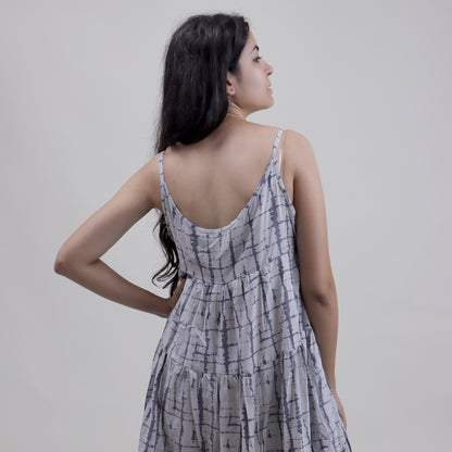 Premium Quality Natural Tie Dye Cotton Midi Dress