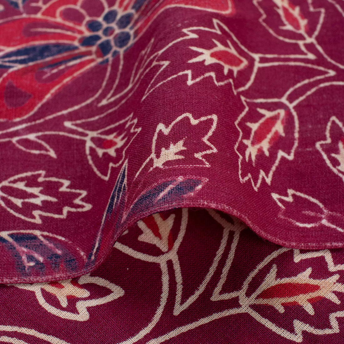 Premium Red Floral Hand Block Ajrakh Print Fabric
