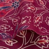 Premium Red Floral Hand Block Ajrakh Print Fabric
