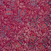 Premium Red Floral Hand Block Ajrakh Print Fabric