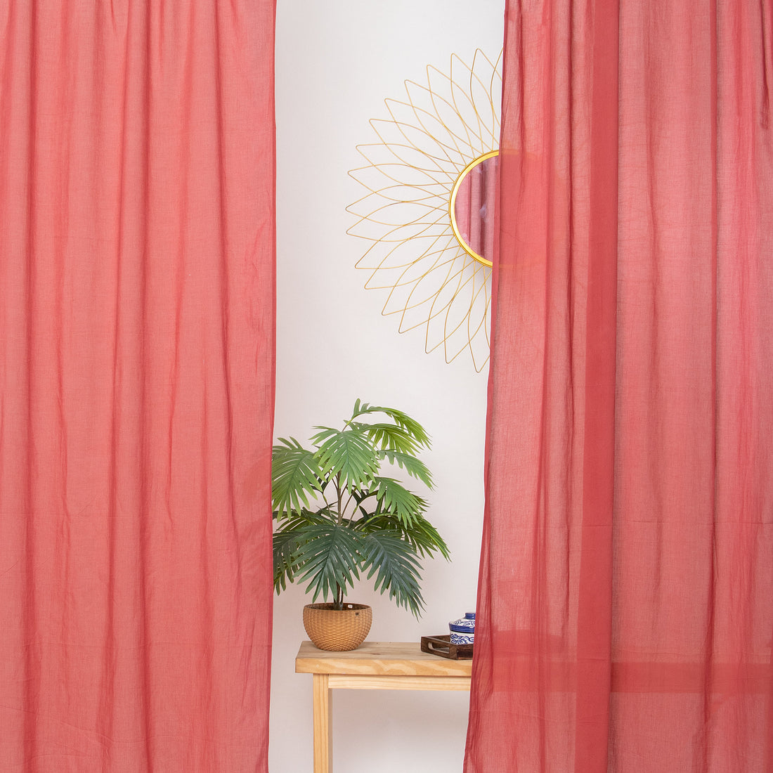 Premium Rosy Pink 100% Cotton Curtains