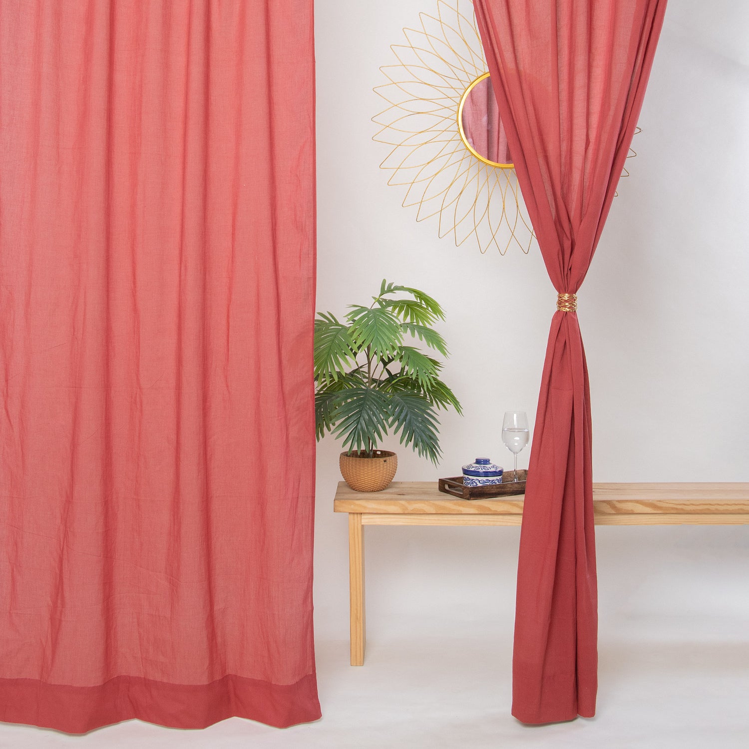 Premium Rosy Pink 100% Cotton Curtains