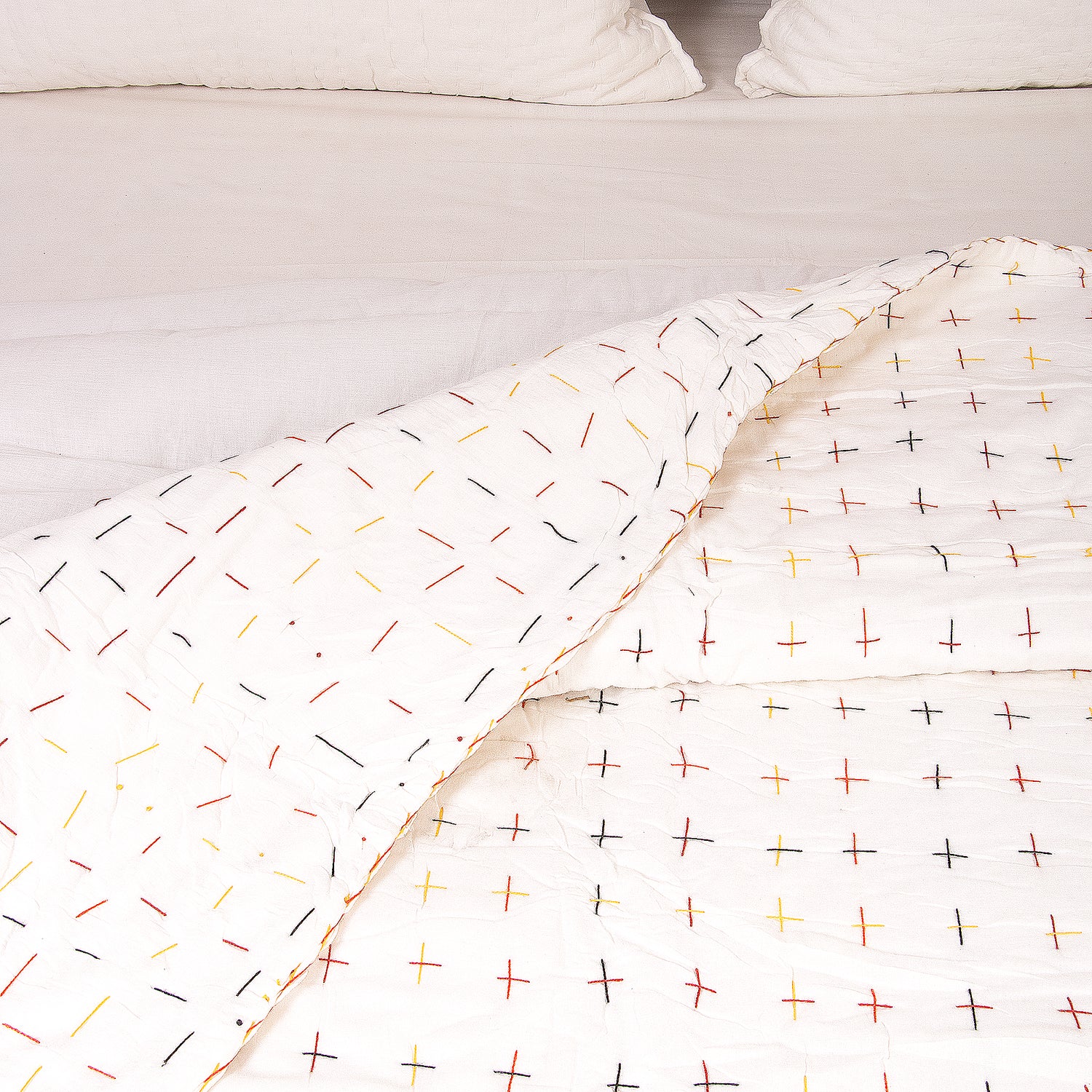 Premium Stitched Organic Cotton Kantha Quilt Blanket