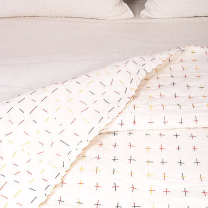 Premium Stitched Organic Cotton Kantha Quilt Blanket