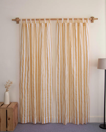 Premium Striped Block Print Decorative Curtains