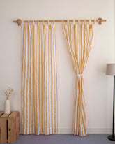 Premium Striped Block Print Decorative Curtains