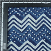 Premium Wave Print Indigo Cotton Cloth Fabric