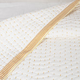 Premium White Handmade Cotton Kantha Quilt Blanket