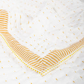 Premium White Handmade Cotton Kantha Quilt Blanket