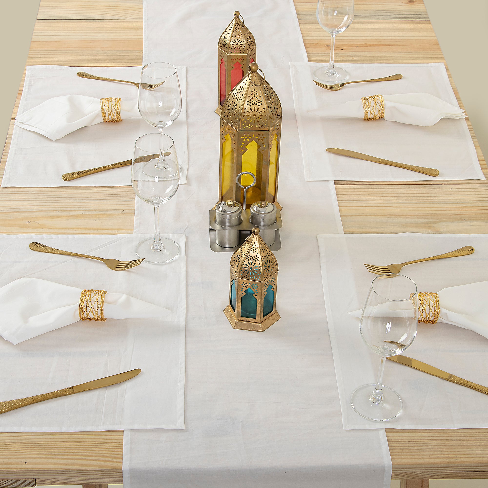 Premium White Indian Cotton Table Runner