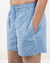 Printed Summer Co-Ord Set Sky Blue for Women, Pyjama, Short, Shirt