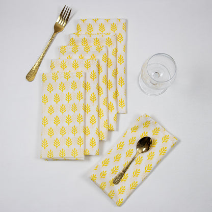 Pure Cotton Booti Hand Block Printed Cloth Napkin