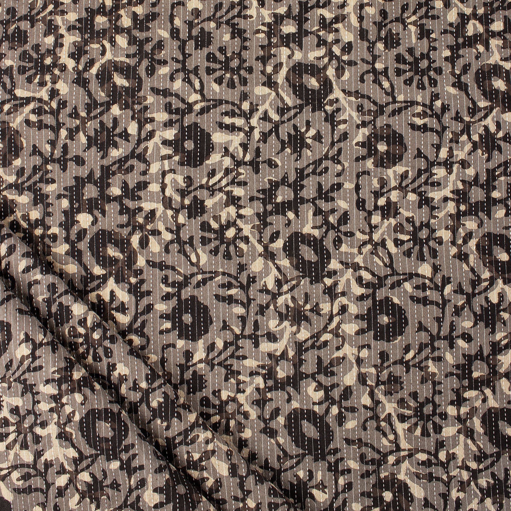 Pure Cotton Dabu Hand Block Printed Kantha Fabric