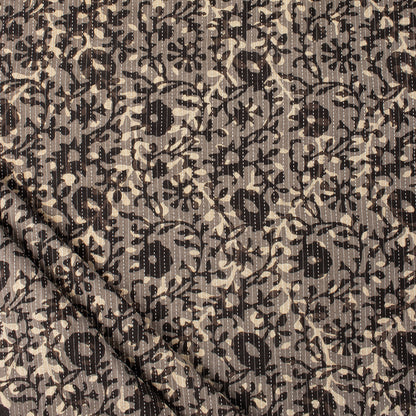Pure Cotton Dabu Hand Block Printed Kantha Fabric