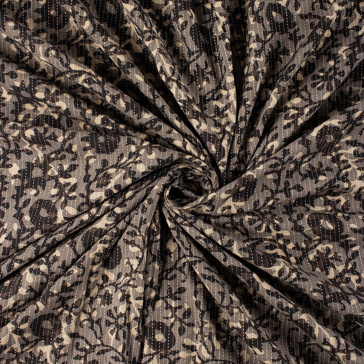 Pure Cotton Dabu Hand Block Printed Kantha Fabric
