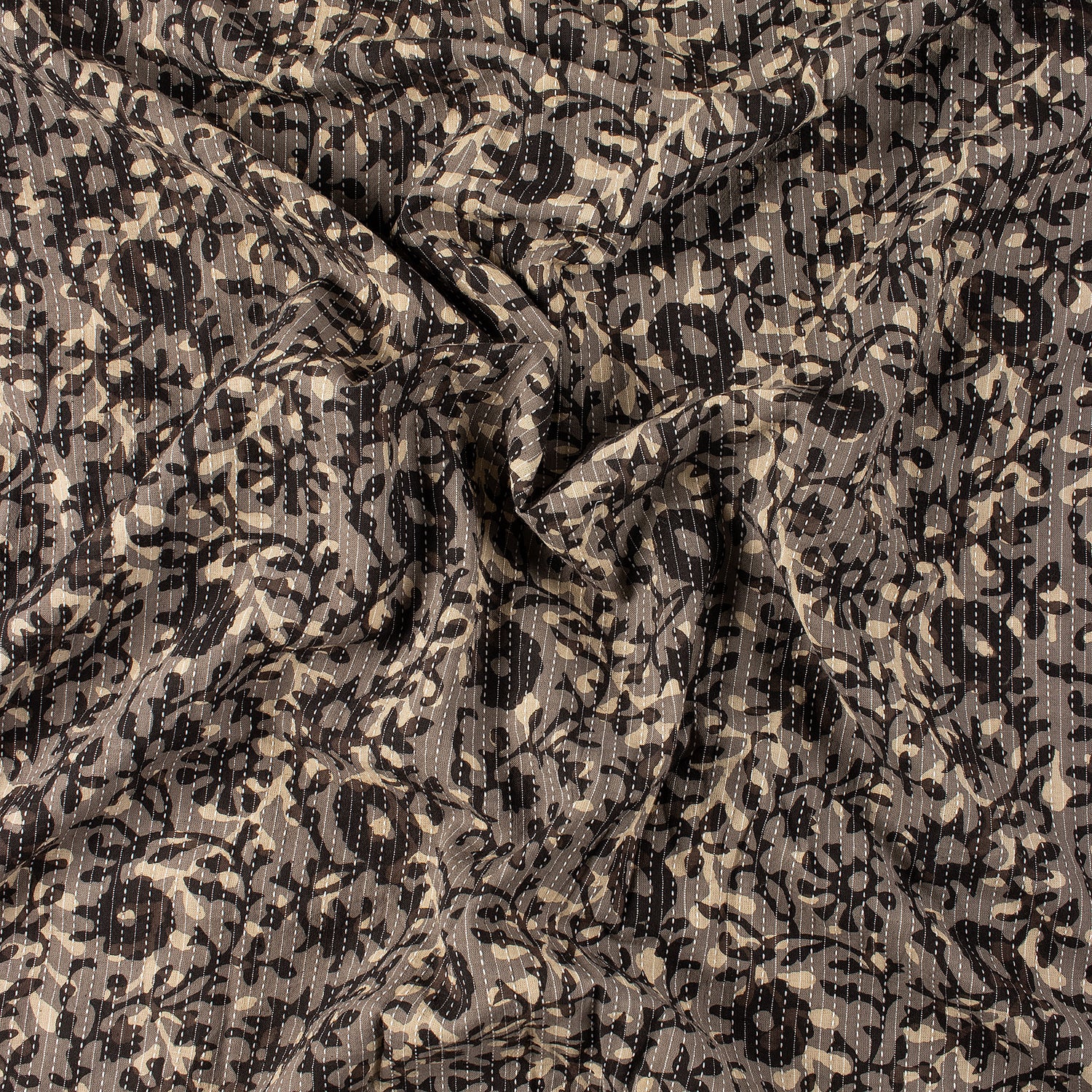 Pure Cotton Dabu Hand Block Printed Kantha Fabric