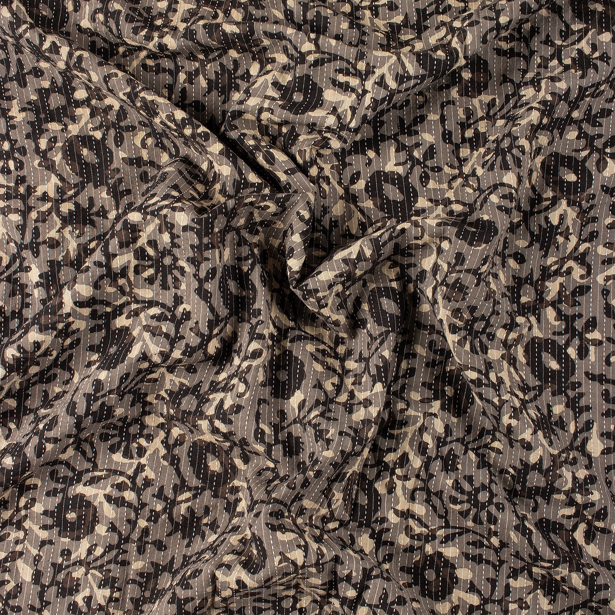 Pure Cotton Dabu Hand Block Printed Kantha Fabric
