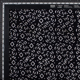 Pure Cotton Hand Block Printed Black & White Fabric