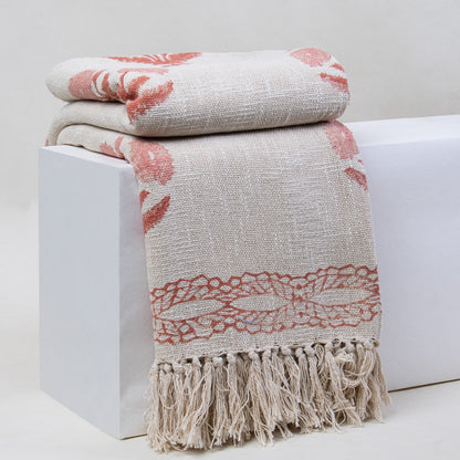 Pure Cotton Hand Block Printed Sofa Throw Blanket