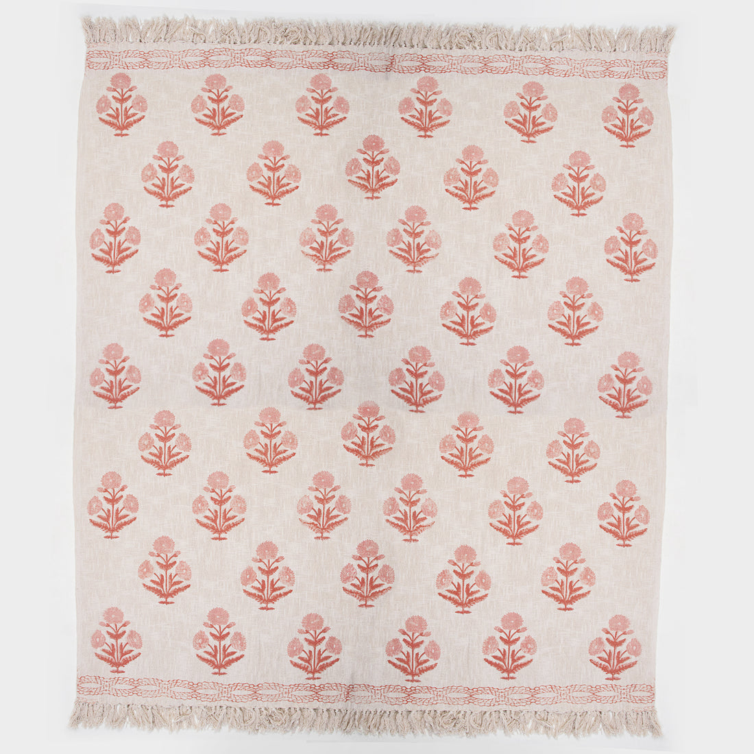 Pure Cotton Hand Block Printed Sofa Throw Blanket