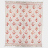 Pure Cotton Hand Block Printed Sofa Throw Blanket
