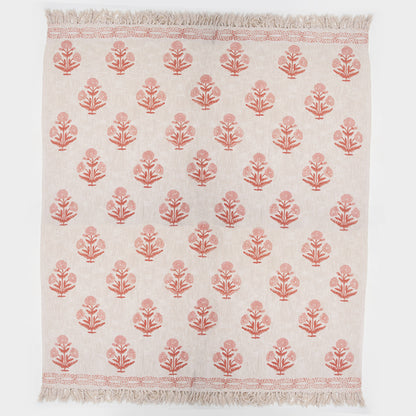 Pure Cotton Hand Block Printed Sofa Throw Blanket