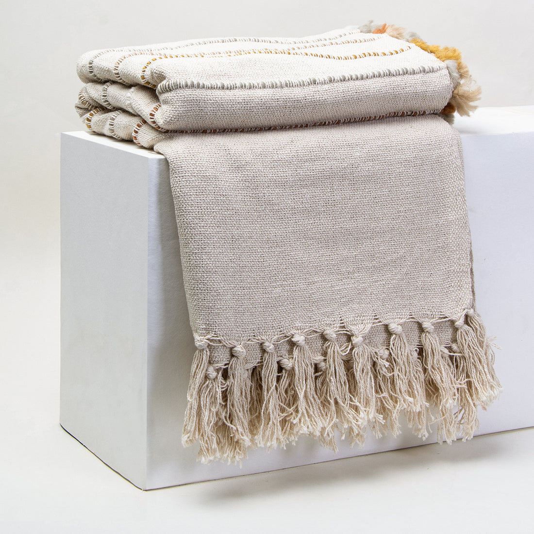 Pure Cotton Hand Woven Striped Woven Throws