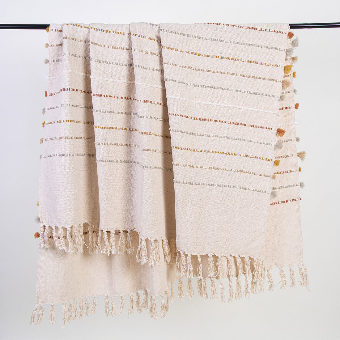 Pure Cotton Hand Woven Striped Woven Throws