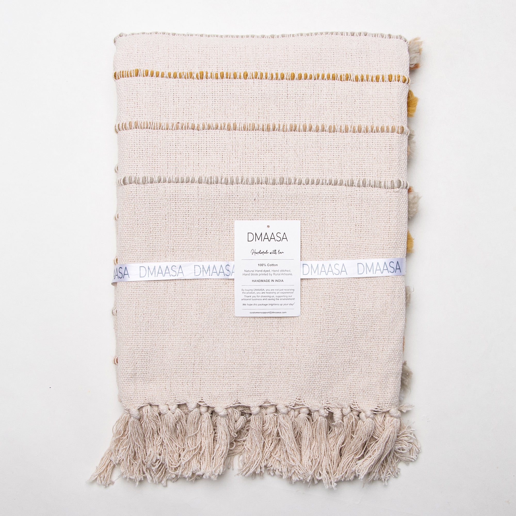Pure Cotton Hand Woven Striped Woven Throws
