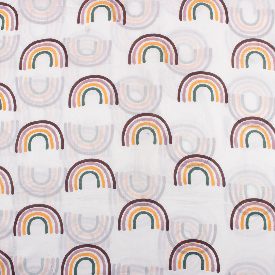 Pure Cotton Rainbow Block Print Fabric By The Yard