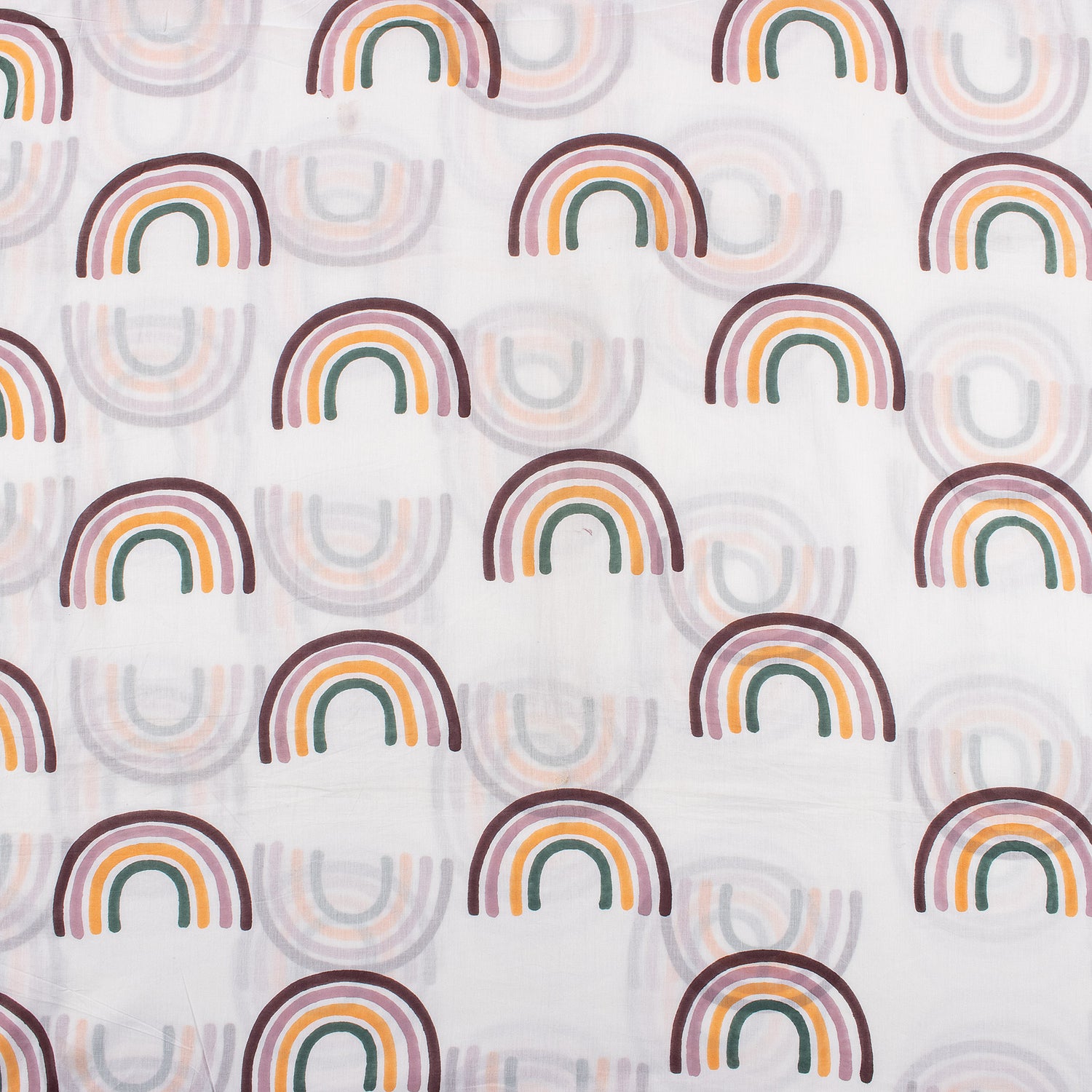 Pure Cotton Rainbow Block Print Fabric By The Yard