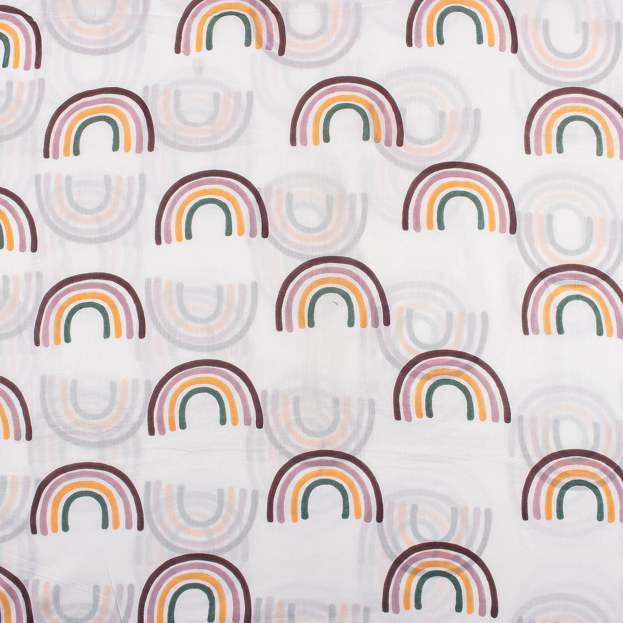 Pure Cotton Rainbow Block Print Fabric By The Yard