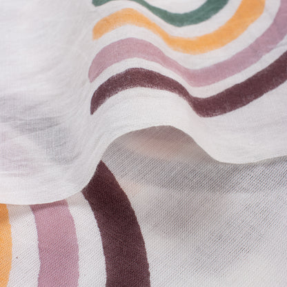 Pure Cotton Rainbow Block Print Fabric By The Yard
