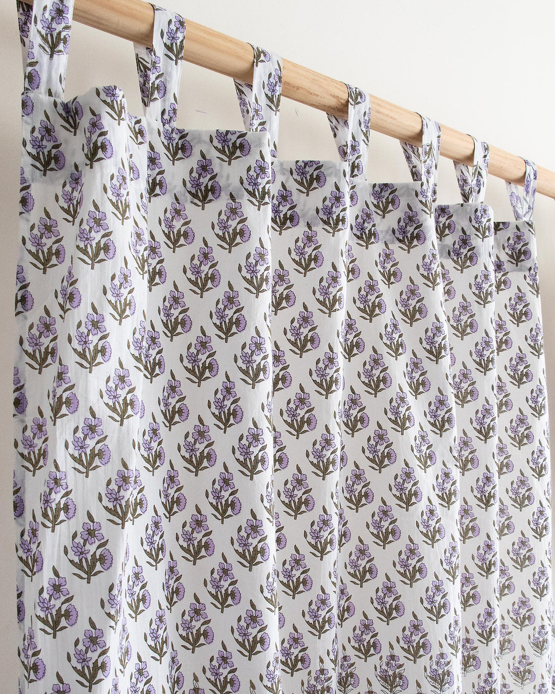 Purple Floral Block Prined Cotton Curtain for Door Online