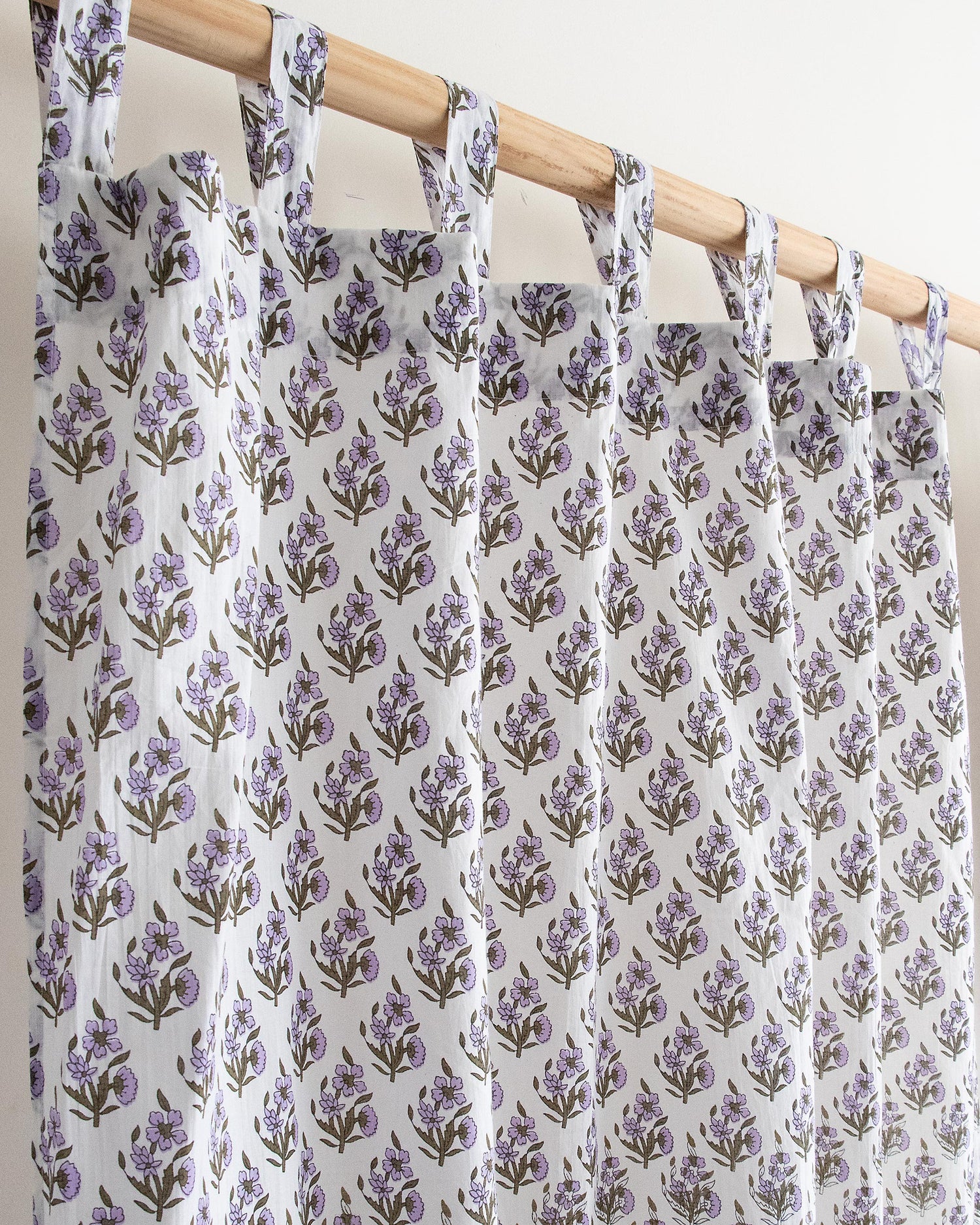 Purple Floral Block Prined Cotton Curtain for Door Online