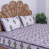 Purple Floral Hand Block Print Cotton Reversible Bedsheet