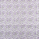 Purple Floral Indain Hand Block Print Fabric