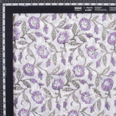 Purple Floral Indain Hand Block Print Fabric