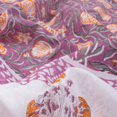 Purple Fruit Hand Block Print Cotton Beach Sarong Wrap for Women