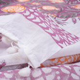 Purple Fruit Hand Block Print Cotton Beach Sarong Wrap for Women