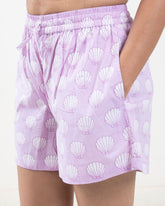 Purple Hand Printed Cotton Cord Set for Ladies in India