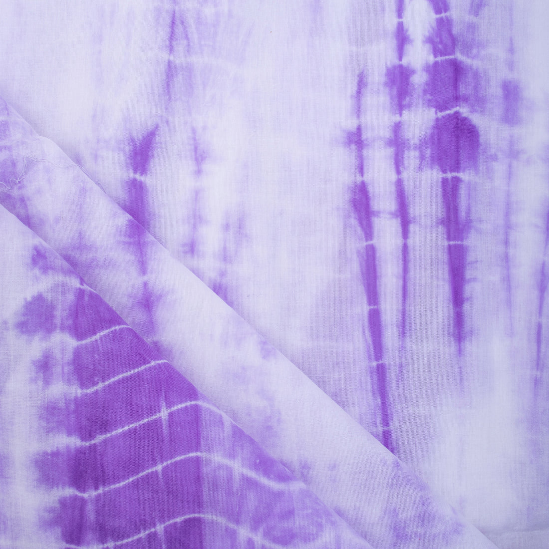 Purple Handcrafted Pure Cotton Tie Dye Shibori Fabric