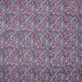 Purple Multicolor Floral Cotton Hand Block Printed Fabric