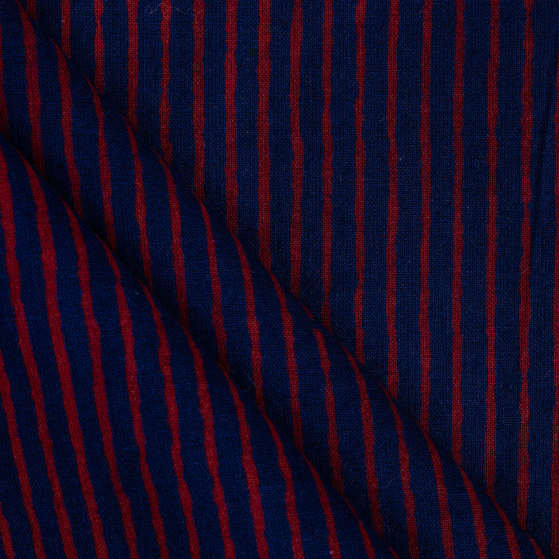 Purple Stipes Dabu Hand Block Print Cotton Fabric