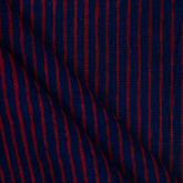 Purple Stipes Dabu Hand Block Print Cotton Fabric