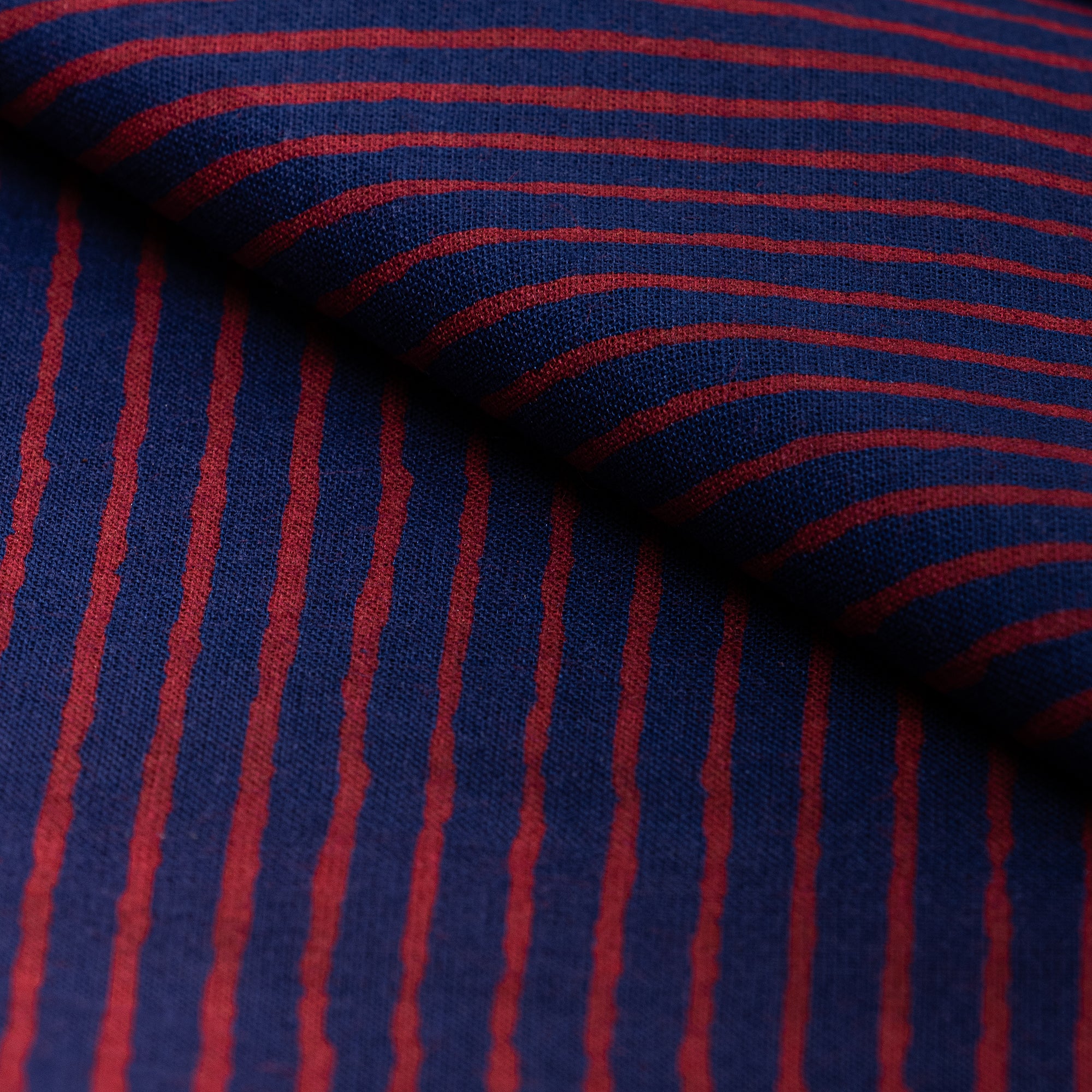 Purple Stipes Dabu Hand Block Print Cotton Fabric