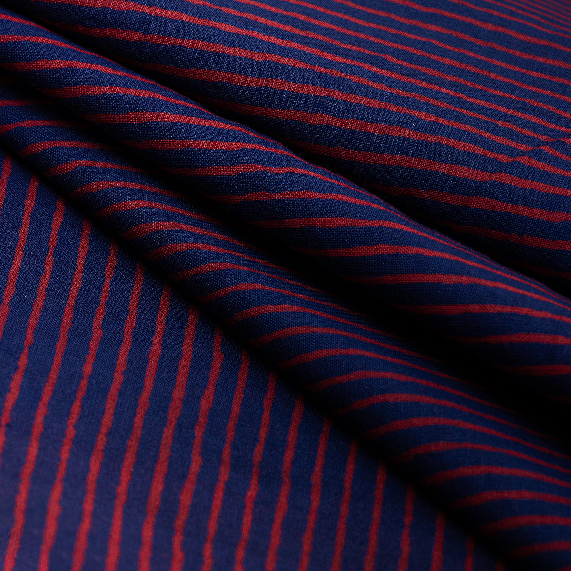 Purple Stipes Dabu Hand Block Print Cotton Fabric